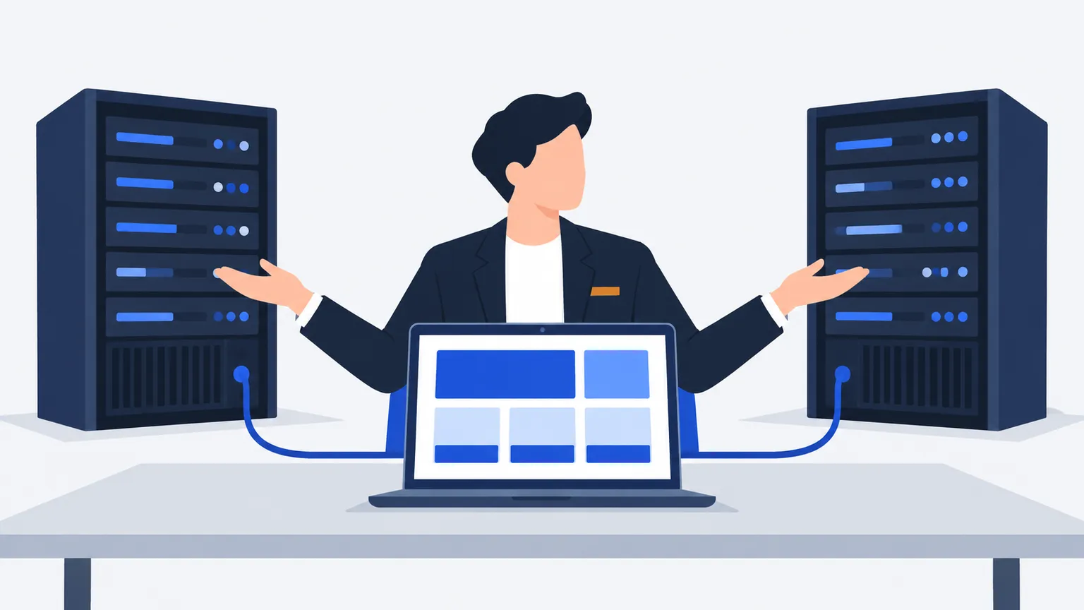 Un entrepreneur compare deux solutions d’hébergement pour le site de son activité.